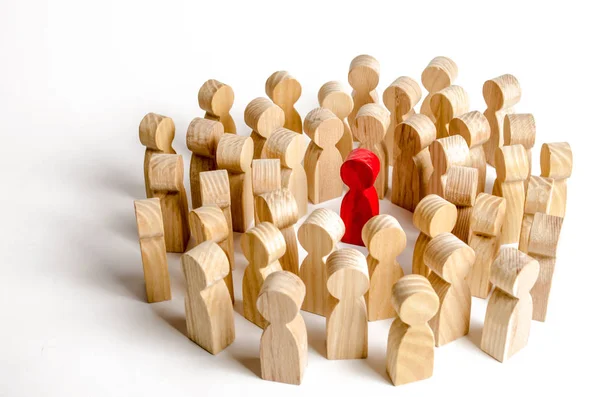 depositphotos 238727946 stock photo crowd people surrounded red man